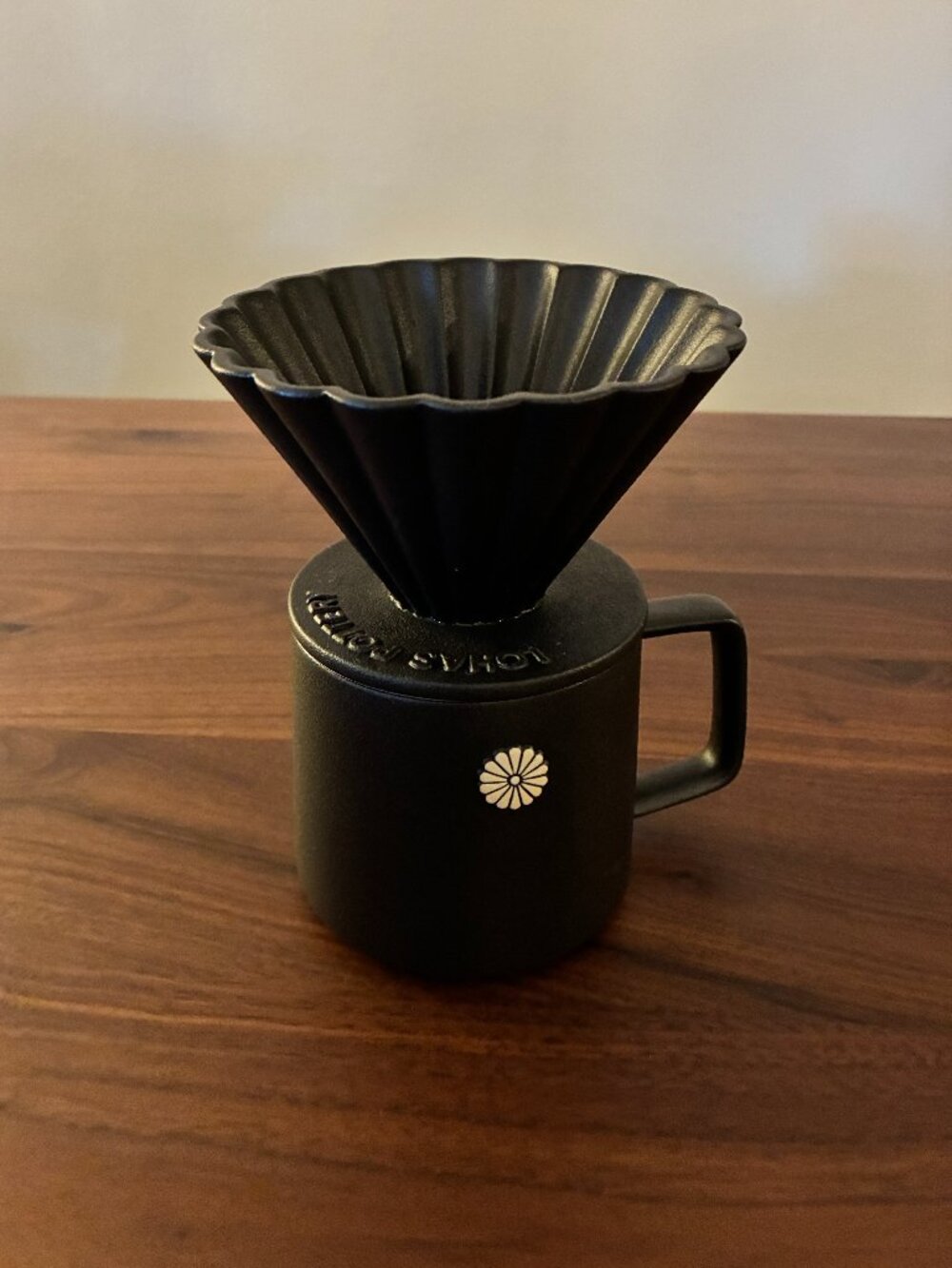 3 Pc Set Ceramic Coffee Cup Set in Zen Black